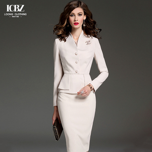 Traje Formal de Dos Piezas para Mujer de Negocios, Vestido de Oficina con Decoración de Botones, Trajes Formales de Oficina para Mujer en Talla S - Product Image 3