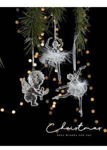 Pendentifs de Noël en acrylique transparent en gros, motif ange de glace en cristal, décorations suspendues pour la maison et les fêtes - Product Image 2