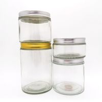 Honey Salsa Pickles Jam Wholesale 100ml 200ml 280ml 390ml 500ml Food Storage Honey Jar Glass Jam Cookie Jar With Metal Lid