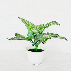 Plante verte artificielle en pot à huit feuilles, en tissu et plastique, plante d'intérieur décorative, article cadeau - Product Image 5