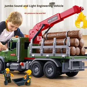 Grande grue de chargement de camion de Friction en plastique 6 troncs cadeau d'anniversaire ferme Transport bois Wagon <span class=keywords><strong>jouet</strong></span> pour garçons - Product Image 2