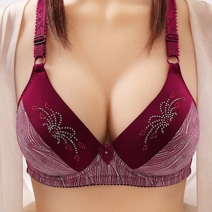 FF3026 Sexy Minimizador Mujeres Señoras Niñas Tallas grandes Sujetador Cómodo Rhinestone Soporte inalámbrico Sujetador Push up para mujeres - Product Image 1