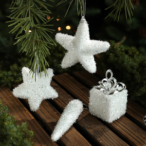 Adorno Colgante de Espuma Blanca en Forma de Estrella para Árbol de Navidad, Decoración Navideña para Regalo - Product Image 5