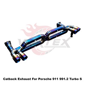 ท่อไอเสียแบบ Catback Vortex Blue Titanium Cross X-Pipe สำหรับ Porsche 911 Carrera 991.2 Turbo S 3.8T ปี 2016-2024 ชุดแต่งระบบปรับแต่ง - Product Image 3