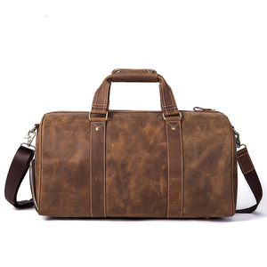 OEM Custom Logo Personalised Handmade Full Grain Leather Duffel Bag Large Travel Mens Weekender <strong>Luggage</strong> Bag <strong>Holdall</strong> Overnight - Product Image 6