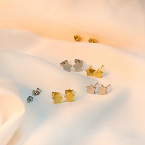 316L Stainless Steel Stud Earrings for Simple Cutting Custom Jewelry Earrings Design for Little Kids 10 Pairs/card Earrings Sets - Product Image 2