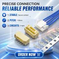 Connecteurs JST KR1506 à pas de 1,5 mm, à rangée unique, 2 à 6 broches, SMT, mâle/femelle, pour carte de circuit imprimé d'alimentation, faible contact