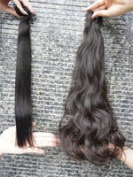 Extensions de cheveux naturels indiens bruts, ondulés, double épaisseur, non traités, alignés aux cuticules, vente en gros