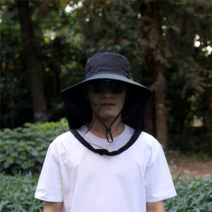 Outdoor Anti-Mosquito Bucket Hat 3D Embroidery UV Sun Protection Breathable Face Cover Cap for Men Fishing Beekeeping Camping - Product Image 3