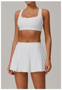 Ensemble de tenue de sport et de <span class=keywords><strong>tennis</strong></span> personnalisé, jupe de <span class=keywords><strong>tennis</strong></span> et soutien-gorge de sport, respirant, amincissant, bretelles décontractées, robe de fitness pour le yoga et le <span class=keywords><strong>tennis</strong></span> - Product Image 3