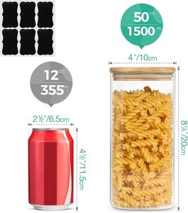 Modern Eco-Friendly 34oz Glass Storage Canister Square Jars Detachable Wooden <b>Bamboo</b> Lids for Kitchen Freshness Food - Product Image 4