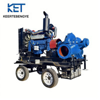 Pompe centrifuge à double aspiration de type split, haute pression, 400 m³/h, utilisée pour la lutte contre les incendies et l'irrigation agricole.