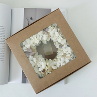 Corona de Flores de Hortensia Artificial para Puerta Principal con Cajas - Decoración Navideña y de Pascua Estilo Rústico de Alta Calidad