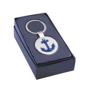 Portachiavi con Ancora Blu Personalizzabile, Decorazione in Metallo - Product Image 3