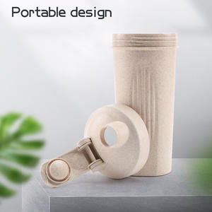 Botella de Paja de Trigo Biodegradable Personalizable Al por Mayor para Gimnasio, Coctelera, Bebida Directa, Acero Inoxidable para Bola, Agua Hirviendo, Ap - Product Image 2