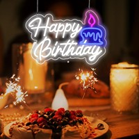 Innen- und Außenwanddekoration Personalisierte Benutzerdefinierte DIY Logo LED-Neonschilder Buchstabenbeleuchtung für Alles Gute zum Geburtstag