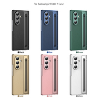 Sarung ponsel lipat kulit PU lapis listrik, sarung HP Premium, Slot pena kaca depan, kulit PU, engsel PC lipat, untuk Samsung Z lipat 7 5G
