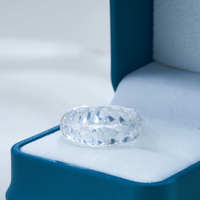 Bague en diamant pour homme, personnalisée, luxueuse, avec un serti facetté, en moissanite blanche/vert bleu VVS GRA, design unique en forme de cercle