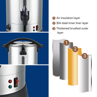 Urne de restauration en acier inoxydable de petite taille 6L pour le commerce électronique, chauffe-eau avec robinet B2B B2C
