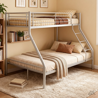 Lit superposé en métal de qualité commerciale, cadre robuste en acier, lit double sur grand lit, support en fer blanc pour chambre à coucher
