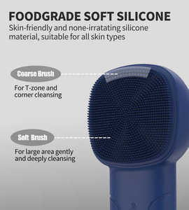 Appareil de nettoyage du visage en silicone, lumière rouge et bleue, vibration, compresse chaude et froide, outil de massage électrique, batterie intégrée - Product Image 2