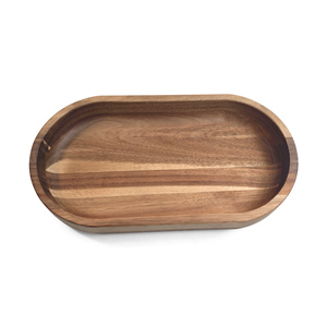 Assiette de service ovale en bois d'acacia Plateaux de présentation en bois pour la décoration intérieure Plateau ovale en bois - Product Image 4