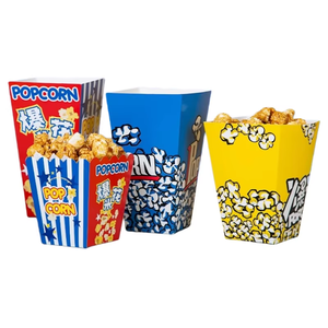 Contenants à popcorn jetables personnalisés avec logo, gobelets en papier kraft à paroi simple, seaux et boîtes à emporter recyclables - Product Image 5