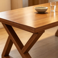Nouvelle Table à Manger en Bois Massif Modèle 2026 : Table Rectangulaire Grande Dalle pour Petites Maisons et Salons