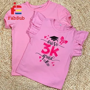 Trẻ Em 100 Polyester Màu T Áo Sơ Mi Bướm Tay Áo Cô Gái T-Shirts Mùa Xuân Mùa Hè Màu Bông Cảm Thấy Thăng Hoa Áo Sơ Mi Trẻ Em