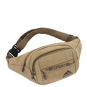 Men's Fanny Pack Canvas Waist Bag With Zipper Pocket For Leisure Travel Outdoor Use - Product Image 2