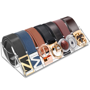 <span class=keywords><strong>Acrylic</strong></span> vành đai tổ chức với 7 ngăn vành đai lưu trữ hiển thị cho tủ quần áo ngăn kéo rõ ràng vành đai hộp container kệ trưng bày - Product Image 1