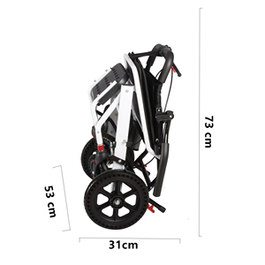 מפעל מכירת 12 "צמיגים אחוריים סגסוגת אלומיניום נייד לכיסא גלגלים מתקפל במשקל קל לנסיעה - Product Image 4