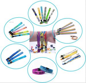 Bracelets en tissu personnalisés avec logo imprimé en polyester, respectueux de l'environnement, avec fermeture en bambou pour la promotion - Product Image 6