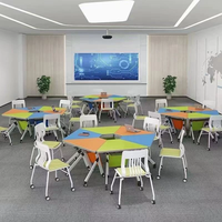 Table de séminaire modulable et pliable, gain de place, mobilier de salle de formation mobile pour l'apprentissage collaboratif