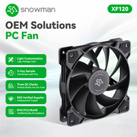 Ventilador para Caja de PC SNOWMAN XF120 de 120 mm, Negro, Sin LED, 1000 RPM, Molex 4 Pines, Conexión en Cadena, 12 V CC, Bajo Costo, Venta al Por Mayor
