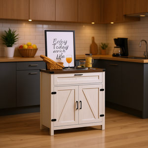 Mobiletto da cucina, credenza, mobiletto bar, mobiletto in legno con cassetto e ante per uso domestico - Product Image 2