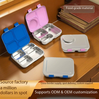 Production personnalisée de boîtes à lunch multi-compartiments en acier inoxydable 304 pour les repas des enfants et des étudiants
