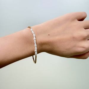 Muxcor, pulseras personalizadas con cuentas de perlas para mujer, pulsera de cadena de oro, temperamento de acero de titanio a la moda, joyería femenina - Product Image 5