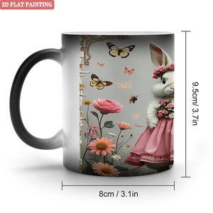Mug en céramique noir givré 11 oz, sensible à la chaleur, tasse vierge, cadeau d'entreprise pour les fêtes - Product Image 1