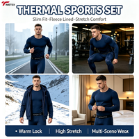 Ensemble de sous-vêtements thermiques pour homme TIMETEX, doublure polaire, manches longues, couche de base athlétique pour l'hiver, respirant, pour les sports par temps froid