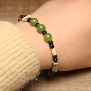 Dainty Natural Olive <span class=keywords><strong>Green</strong></span> Pedra Pulseira para Homens Mulheres Verde Aventurina Tiger <span class=keywords><strong>Eye</strong></span> Natural Frisado Cura Pedra Pulseira Jóias - Product Image 6