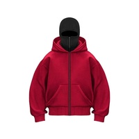DIY Light Board Sweat à capuche zippé pour homme, doublé polaire, coupe ample, style anglais uni, mode printemps automne, en polyester