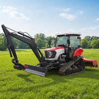 Traktor Crawler Pertanian Baru 100 Unit 4x4 4wd Tenaga Penuh Kemudi 360 Derajat di Tempat (In-situ) Multi-terrain Mini Traktor untuk Pertanian