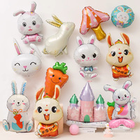 Ballon en aluminium en forme de lapin de dessin animé pour la décoration de fête d'anniversaire de bébé, ambiance de fête d'anniversaire pour enfants, arrangement de scène de déguisement