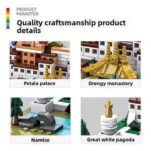 Gioco <span class=keywords><strong>Puzzle</strong></span> con Piccole Particelle Wangge, Blocchi di Costruzione in Plastica ABS Educativi, Regalo per Bambini 6-12 Anni, Paesaggio Urbano Cinese - Product Image 4