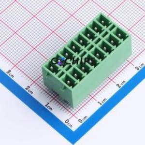 DB2EVHBG-3.81-2*8P-GN Plug-in Terminal Block Through hole,P=3.81mm Board-to-Board / Socket - Closed Snap Fixing 2x8P 3.81mm - Product Image 1