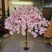 5ft 6ft 7ft Artificielle Mini Fleur De Cerisier Arbre Pêche Fleur Branche Table Fleur Arbre Pièce Maîtresse