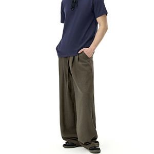 <span class=keywords><strong>Pantaloni</strong></span> da <span class=keywords><strong>uomo</strong></span> in <span class=keywords><strong>lino</strong></span> a gamba dritta per la primavera estate alla moda abbigliamento sportivo <span class=keywords><strong>di</strong></span> marca personalizzabile vita allentata - Product Image 3