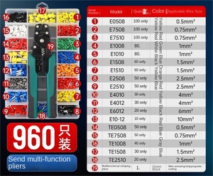 ชุดเครื่องมือคีมย้ำสายไฟ Zhengxing VE2508 พร้อมที่ย้ำปลอกหุ้มสายไฟสำหรับขั้วต่อสายไฟแบบหุ้มฉนวน - Product Image 2
