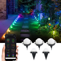 Lumière de sol de Noël permanente SHIJI, 30 mm RGB, 25 pieds, 50 pieds, 75 pieds, changement de couleur, lumière intelligente extérieure pour paysage, maison, jardin